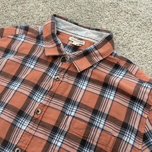 Carbon 2 Cobalt Button Up Shirt XL Orange Plaid Short Sleeve 133711 Cotton